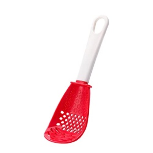 6 in 1 Multifunctional cooking gadgets, 356°F Heat Resistant kitchen gadgets, Egg Separator, Cooking, Draining, Mashing, Grating, Cooking spoon Red
