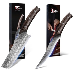 SYOKAMI Nakiri Chef Knife 7.2 Inch+Boning Knife 6.7 Inch