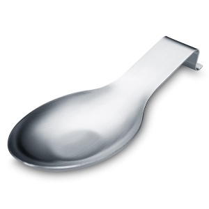 Matte Silver Spoon Rest, Stainless Steel Spoon Holder for Stove Top, kitchen utensils Holder for Ladles, Tongs, Spatula, Stove Spoon Holder, Pot Lid Holder, Dishwasher Safe (1PC-9.5 Inch)