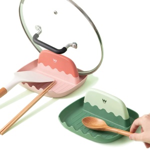 2 Pack Lid and Spoon Rest for Kitchen Counter, Cooking Ladle/Spatula/Spoon Holder for Stove Top, Utensil Rest with Pot Lid Holder for Countertop, Kitchen Gadget Rack, Christmas Cooking Accessories