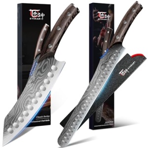 SYOKAMI Kiritsuke Chef Knife 8.2 Inch+Multifunction Carving Knife 12 Inch