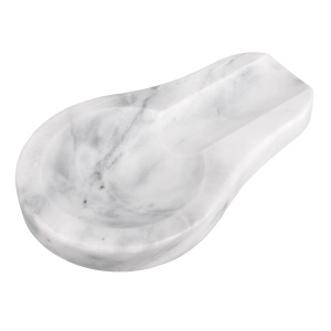 Marble Spoon Rest for Kitchen Stove Countertop, Marble Utensil Holder, Perfect for Spatula, Ladle, Fork (1, Light Grey, 4 * 6.5)
