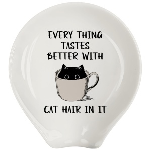 Coffee Spoon Rest, Coffee Bar Accessories & Spoon Holder, Funny Cat Spoon Holder for Coffee Lovers Gifts for Friend Wife Husband Sister (White-4)