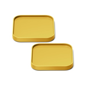 Caraway Spoon Rest Set of 2 - Stackable Spoon Holder for Kitchen Counter - Drip Catching, Heat-Resistant Design - Non-Slip Base - Marigold