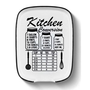 Funny Large Spoon Rest for Stove Top, Ceramic Spoon Holder for Kitchen Counter Cooking Utensil Rest, Measurement Conversion Chart Farmhouse Kitchen Decor and Accessories for Cooking Lovers