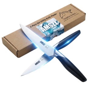 Paring Knife Set of 2， 3.5 + 5 Inch Ultra Sharp German 1.4116 Stainless Steel – Small Kitchen Knife for Peeling Fruit， Slicing Vegetables & Garnishing – Dishwasher Safe， Ergonomic Full Tang Grip