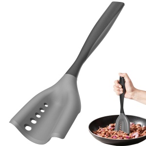 Mincing Spatula Meat Chopper, Hamburger Grinder, Premium Heat Resistant Smasher for Ground Beef, Potato Mix Tool, Meat & Poultry Tenderizers-Black