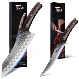 SYOKAMI Kiritsuke Chef Knife 8.2 Inch+Boning Knife 6.7 Inch