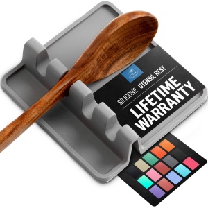 Zulay Kitchen Spoon Rest for Multiple Utensils High Heat-Resistant Silicone Drip Pad
