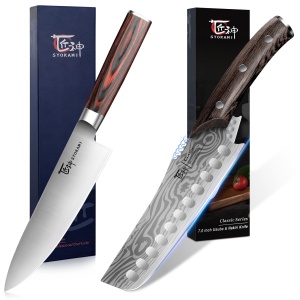 SYOKAMI Nakiri Chef Knife 7.2 Inch+8 Inch Japanese Chef Knife