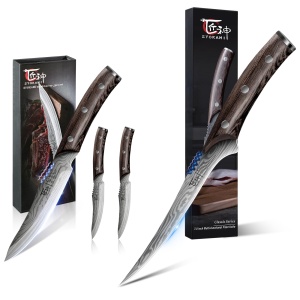 SYOKAMI Steak Knives Set of 2+Fillet Knife 7.2 Inch