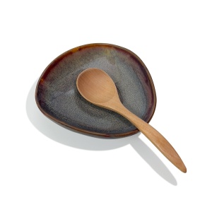 Farmhouse Ceramic Spoon Rests Holder,Coffee Spoon Holder,Cooking Utensil,Ladles, Tong for Kitchen Counter Stove Top (Caramel Brown)