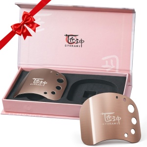 SYOKAMI Stainless Steel Finger guards for cutting food, Finger Protectors for Slicing as Gift for Couple, Women or Mom with Gift Box Rose Gold