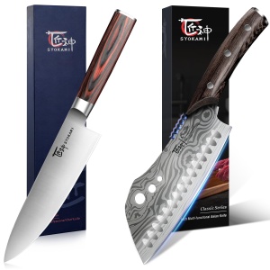 SYOKAMI Cleaver Chef Knife 7 Inch+8 Inch Japanese Chef Knife