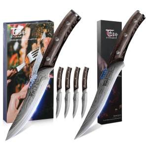 SYOKAMI Boning Knife 6.7 Inch+Steak Knives Set of 4