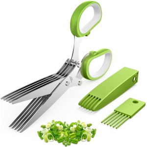2026 Upgraded Herb Scissors, Effortless Herb Shears Cutter Tool with Sharp Stainless Steel Blades for Fresh Herbs, Must-Have Kitchen & Cooking Gadget, Green