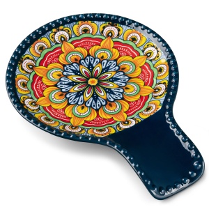 vancasso Ceramic Spoon Rest for Stove Top, 7.7 Inch Cooking Spoon Holder for Kitchen Counter Decor, Spoon Holder for Coffee Spoon Rest, Spoon Cradle, Spatula, Spoons or Tongs, Decorations, Blue