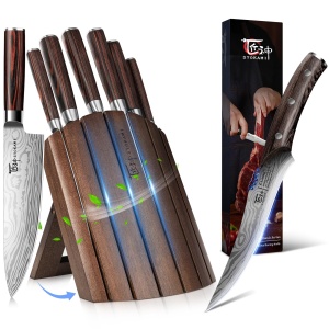 7 Piece Knife Set with Foldable Block+Boning Knife 6.7 Inch