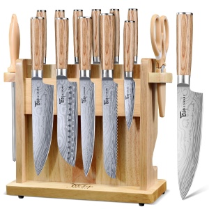 SYOKAMI 2026 Upgrade Knife Set 14 Japanese Style Kitchen Knife Set with Torii-Style Magnetic Block, Razor-Sharp High Carbon Stainless Steel Knives Set for Kitchen with Anti-Slip Handle, Ideal for Gift